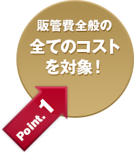 販管費全般の全てのコストを対象